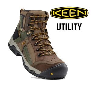 KEEN Men's Brown and Green Hiking Boots